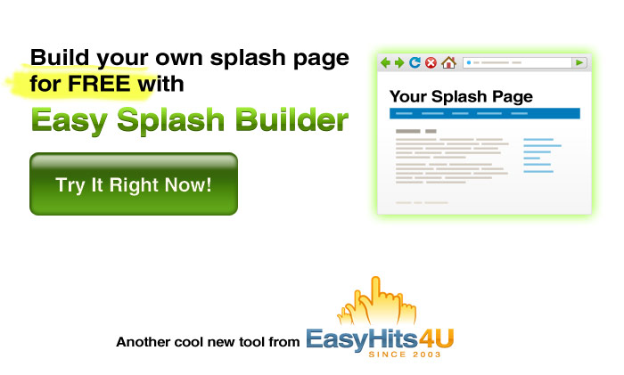 Build your own splash page for FREE with Easy Splash Builder